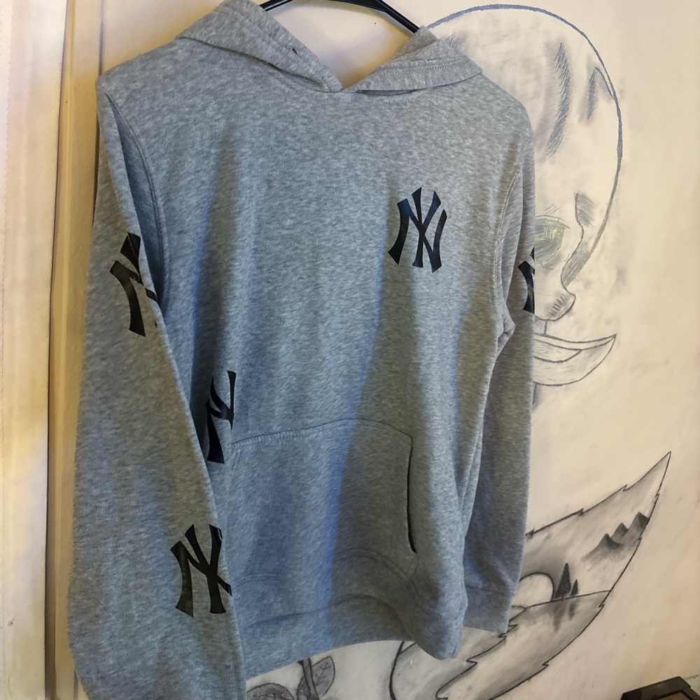 NY Collection Gray Hoodie with Black Logo
